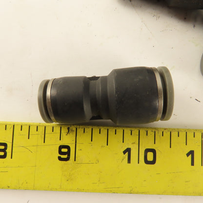 3/8" Tube x 1/2" Tube Nylon Union Fitting Lot of 10