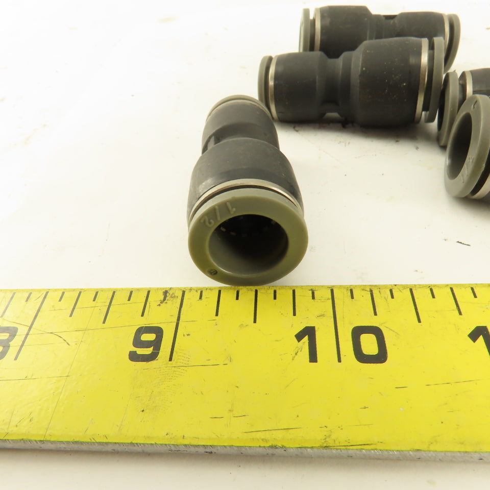 3/8" Tube x 1/2" Tube Nylon Union Fitting Lot of 10