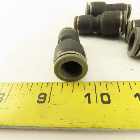 3/8" Tube x 1/2" Tube Nylon Union Fitting Lot of 10
