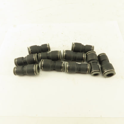 3/8" Tube x 1/2" Tube Nylon Union Fitting Lot of 10