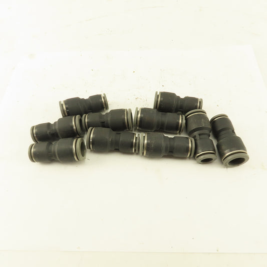 3/8" Tube x 1/2" Tube Nylon Union Fitting Lot of 10