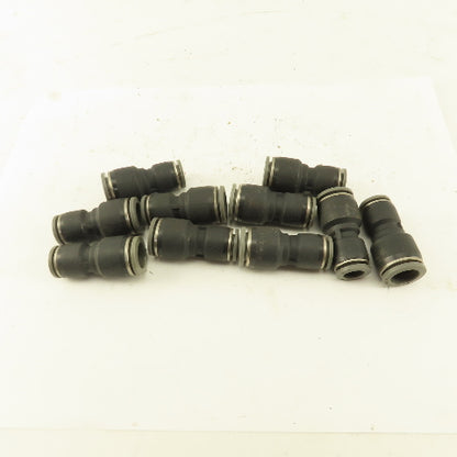3/8" Tube x 1/2" Tube Nylon Union Fitting Lot of 10