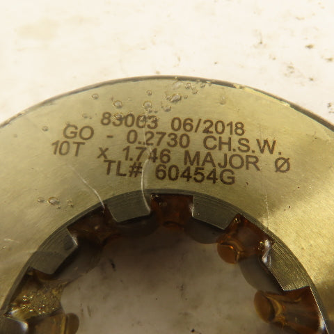 Western Pegasus 10T x 1.746" OD Spline Gear GO Ring Gauge 0.2730" Tol.