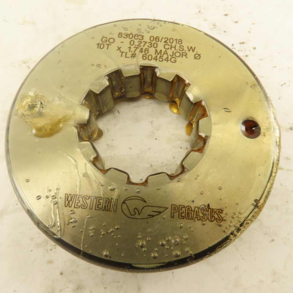 Western Pegasus 10T x 1.746" OD Spline Gear GO Ring Gauge 0.2730" Tol.