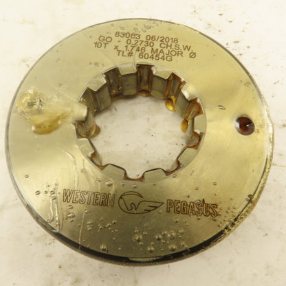 Western Pegasus 10T x 1.746" OD Spline Gear GO Ring Gauge 0.2730" Tol.