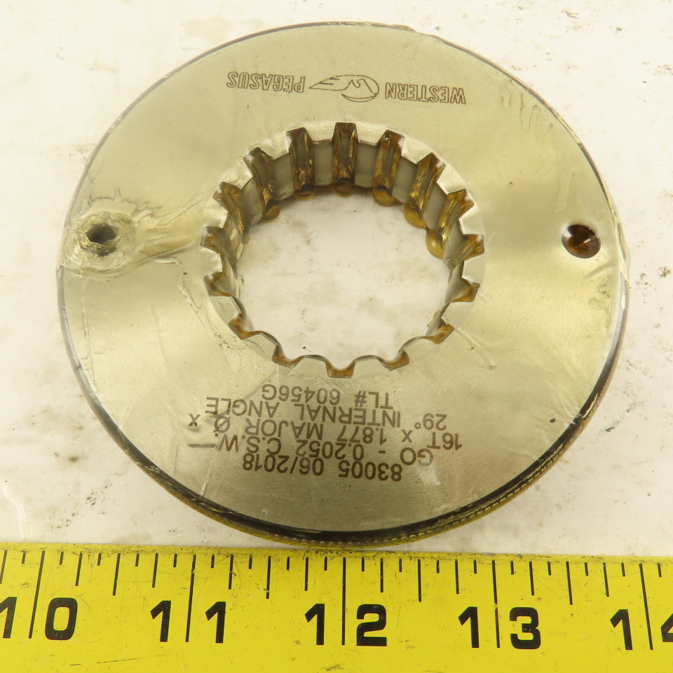 Western Pegasus 16T x 1.877" OD 29? Spline Gear GO Ring Gauge 0.2730" Tol.