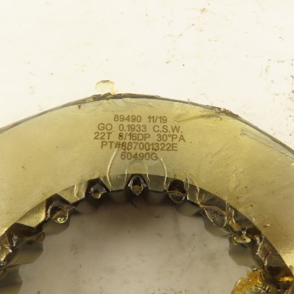 Western Pegasus 22T x 8/16DP" OD 30? PA Spline Gear GO Ring Gauge 0.1933" Tol.