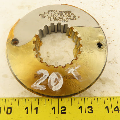 Western Pegasus 20T x 1.877" OD 29? Spline Gear GO Ring Gauge 0.1668" Tol.