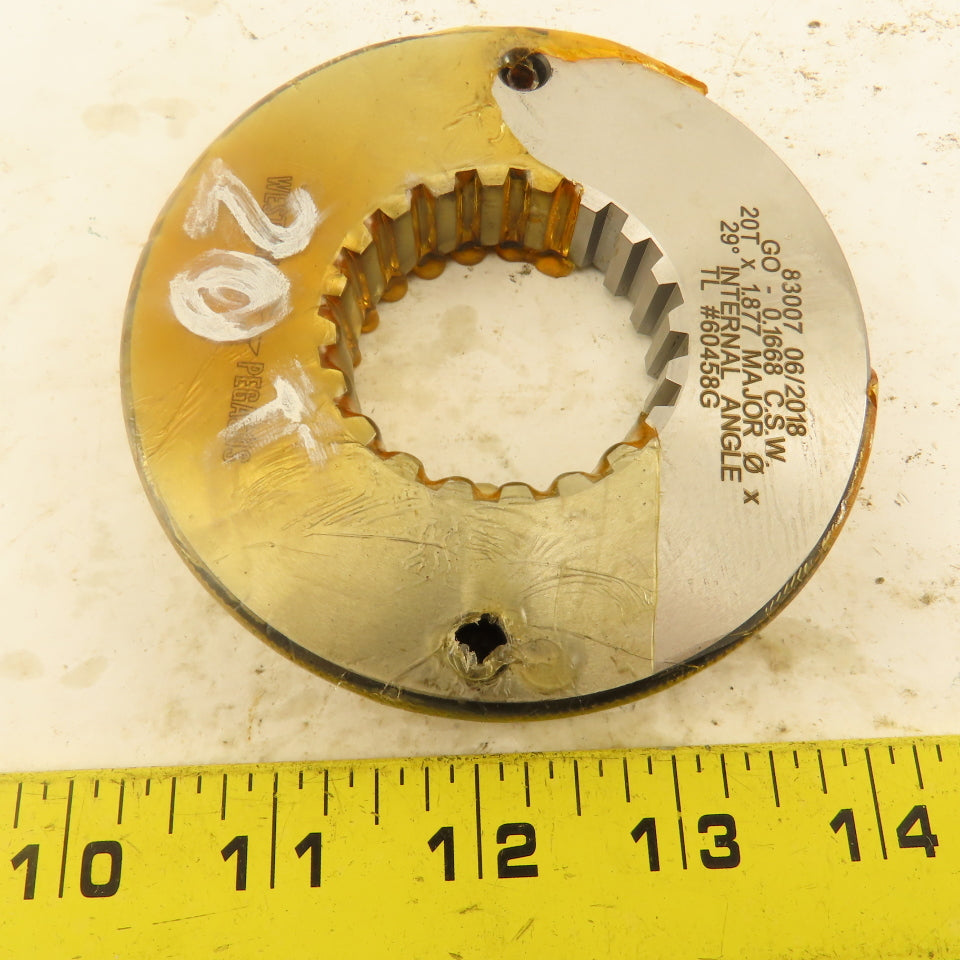Western Pegasus 20T x 1.877" OD 29? Spline Gear GO Ring Gauge 0.1668" Tol.