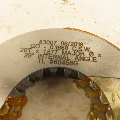 Western Pegasus 20T x 1.877" OD 29? Spline Gear GO Ring Gauge 0.1668" Tol.