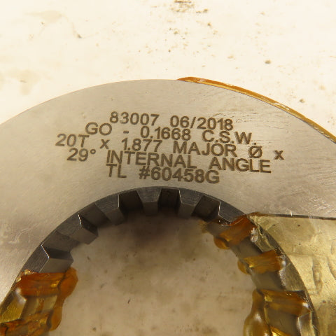 Western Pegasus 20T x 1.877" OD 29? Spline Gear GO Ring Gauge 0.1668" Tol.