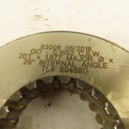 Western Pegasus 20T x 1.877" OD 29? Spline Gear GO Ring Gauge 0.1692 Tol.