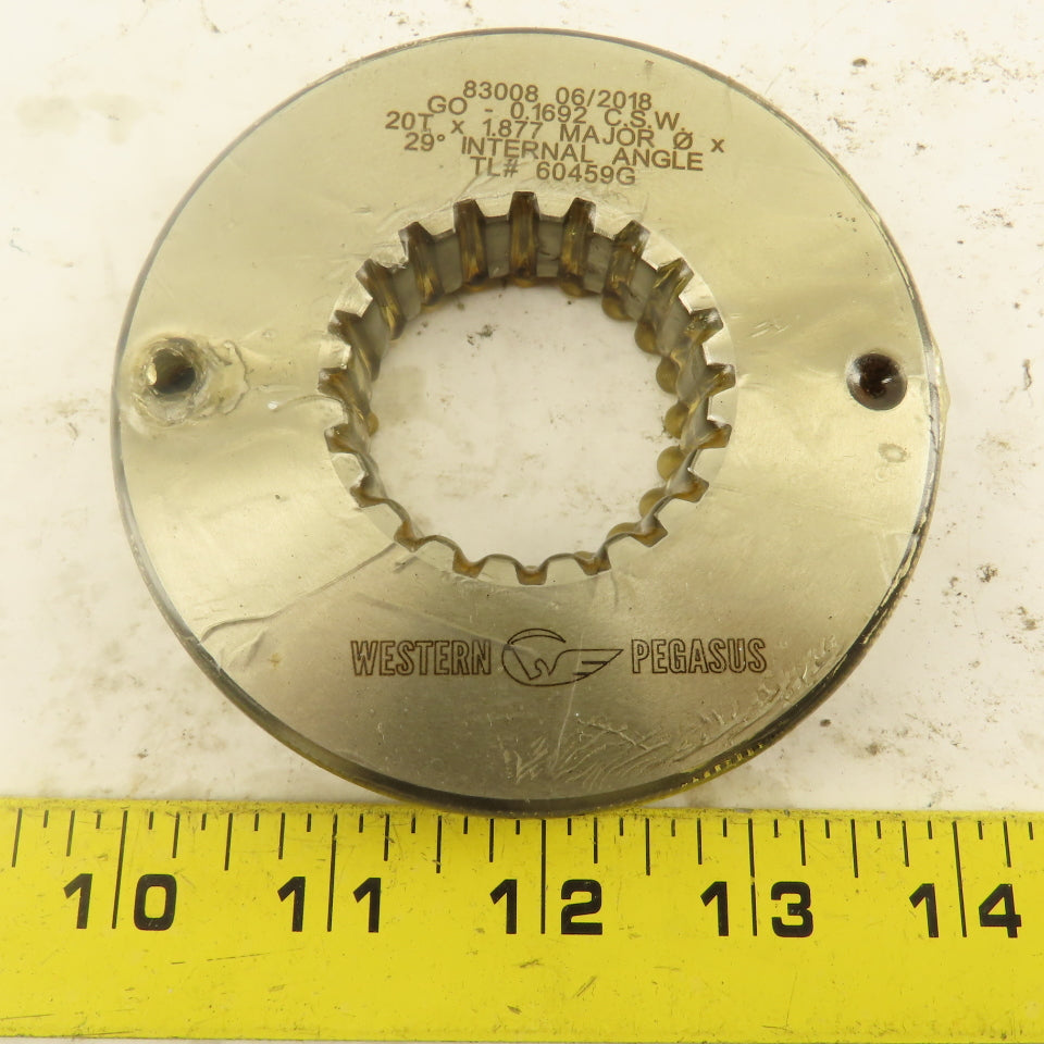 Western Pegasus 20T x 1.877" OD 29? Spline Gear GO Ring Gauge 0.1692 Tol.