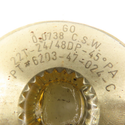 Western Pegasus 22T 24/48 DP 45? PA Spline Gear GO Ring Gauge 0.0738 CSW