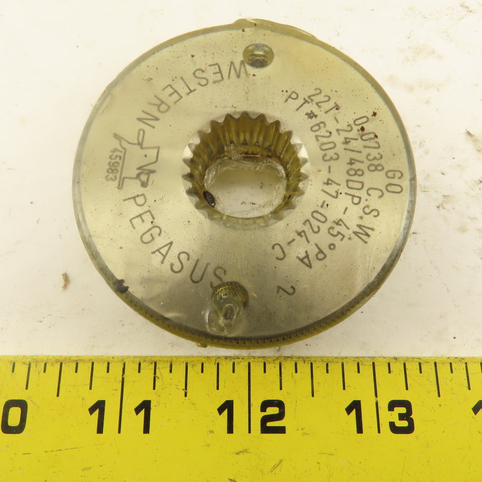 Western Pegasus 22T 24/48 DP 45? PA Spline Gear GO Ring Gauge 0.0738 CSW