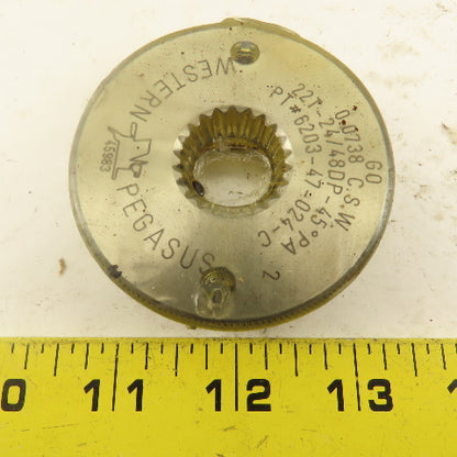 Western Pegasus 22T 24/48 DP 45? PA Spline Gear GO Ring Gauge 0.0738 CSW