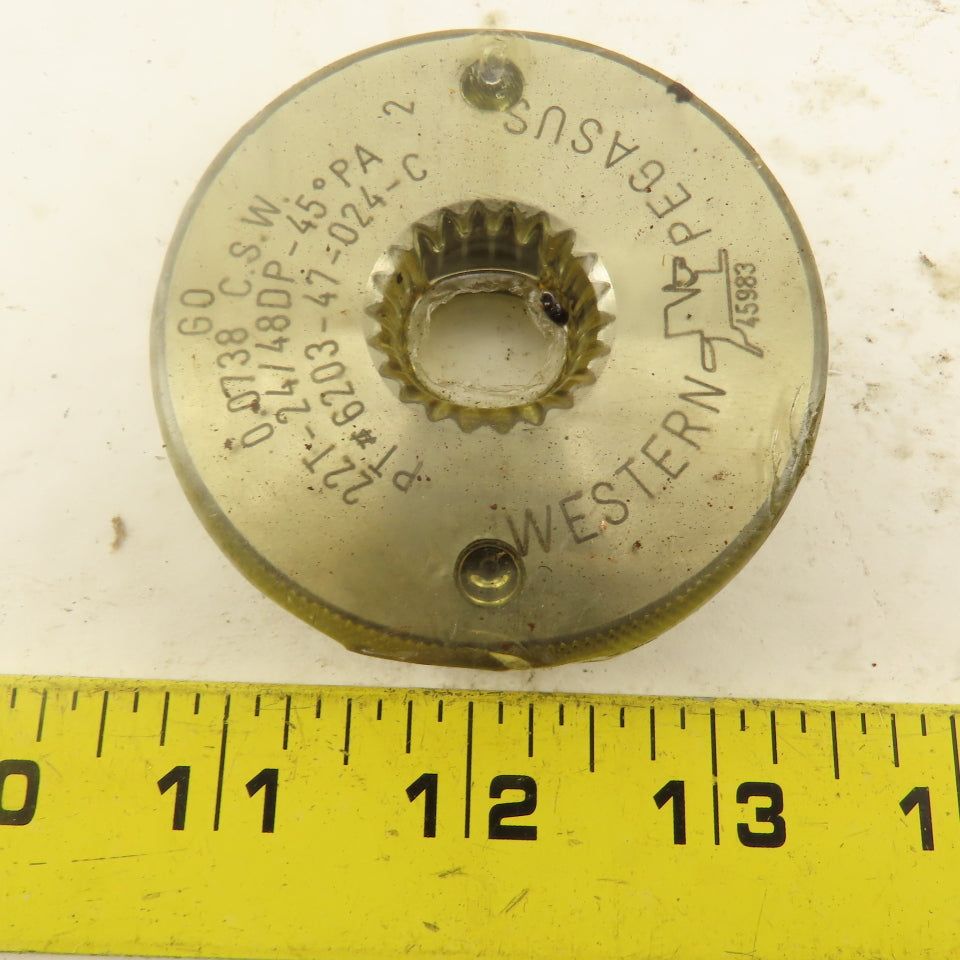 Western Pegasus 22T 24/48 DP 45? PA Spline Gear GO Ring Gauge 0.0738 CSW
