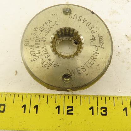 Western Pegasus 22T 24/48 DP 45? PA Spline Gear GO Ring Gauge 0.0738 CSW