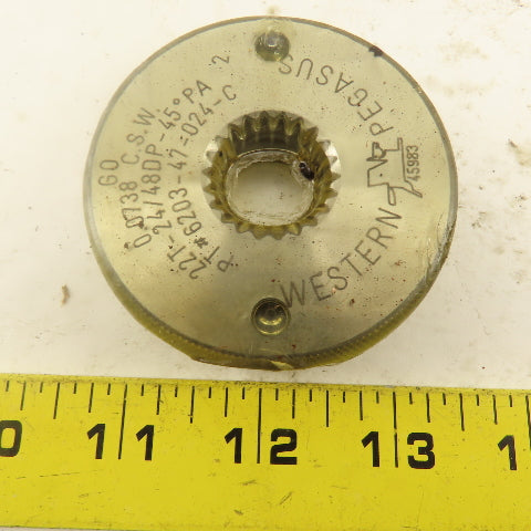 Western Pegasus 22T 24/48 DP 45? PA Spline Gear GO Ring Gauge 0.0738 CSW