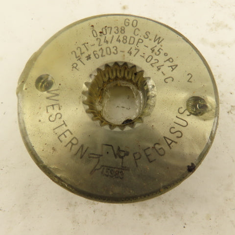 Western Pegasus 22T 24/48 DP 45? PA Spline Gear GO Ring Gauge 0.0738 CSW