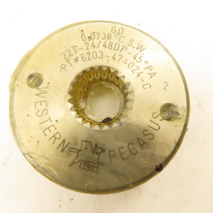 Western Pegasus 22T 24/48 DP 45? PA Spline Gear GO Ring Gauge 0.0738 CSW