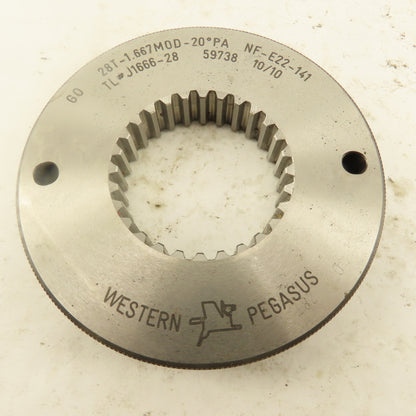 Western Pegasus 28T-1.667 MOD 20? PA Spline Gear GO Ring Gauge 0.0785 CSW