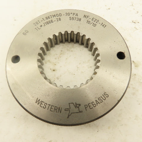 Western Pegasus 28T-1.667 MOD 20? PA Spline Gear GO Ring Gauge 0.0785 CSW