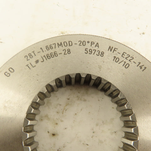 Western Pegasus 28T-1.667 MOD 20? PA Spline Gear GO Ring Gauge 0.0785 CSW