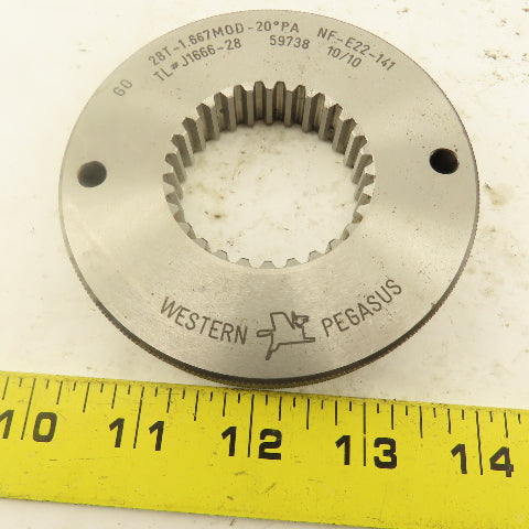 Western Pegasus 28T-1.667 MOD 20? PA Spline Gear GO Ring Gauge 0.0785 CSW