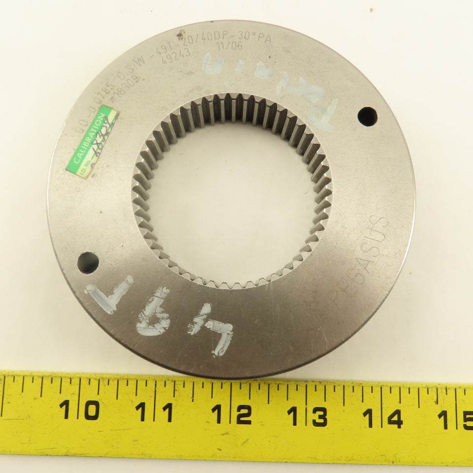 Western Pegasus 49T 20/40 DP 30? PA Spline Gear GO Ring Gauge 0.0785 CSW