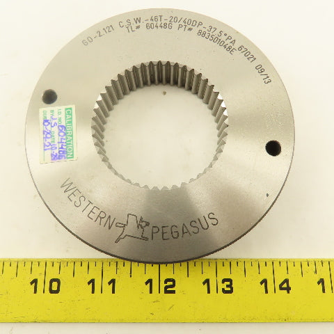 Western Pegasus 46T 20/40 DP 37.5? PA Spline Gear GO Ring Gauge 0.0785 CSW
