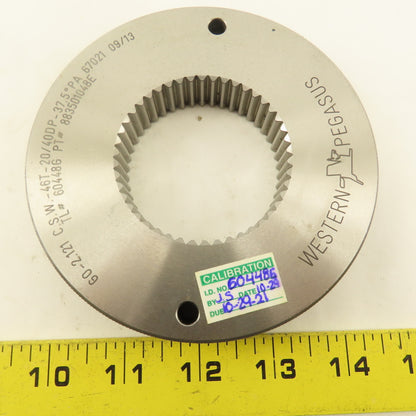 Western Pegasus 46T 20/40 DP 37.5? PA Spline Gear GO Ring Gauge 0.0785 CSW