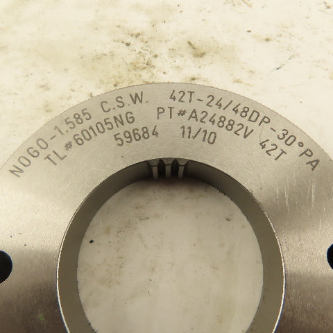 Western Pegasus 42T 24/48 DP 30°PA NO GO Ring Gauge 1.585 CSW