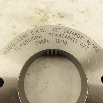 Western Pegasus 42T 24/48 DP 30°PA NO GO Ring Gauge 1.585 CSW