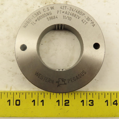 Western Pegasus 42T 24/48 DP 30°PA NO GO Ring Gauge 1.585 CSW