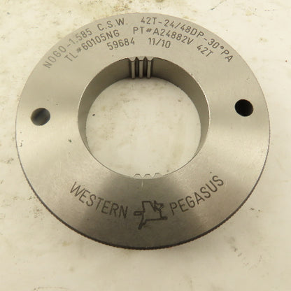 Western Pegasus 42T 24/48 DP 30°PA NO GO Ring Gauge 1.585 CSW