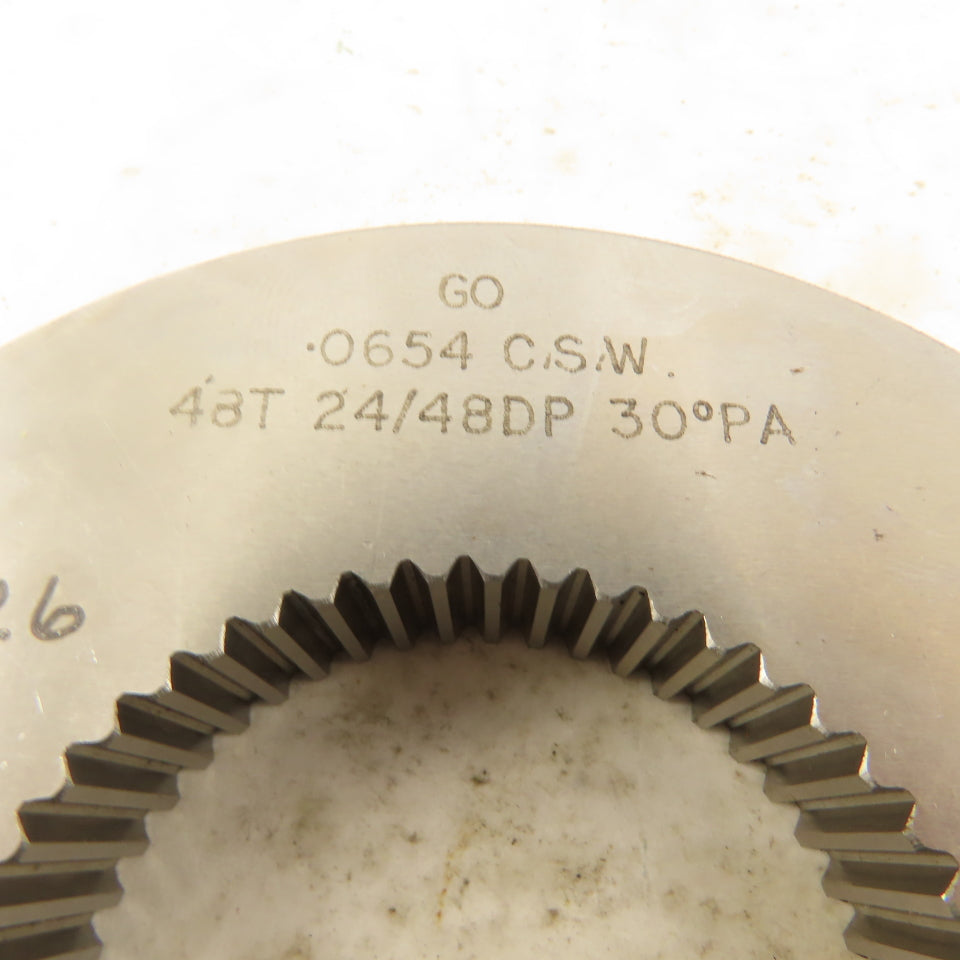 Western Spline 48T 24/48 DP 30°PA GO Ring Gauge .0654 CSW