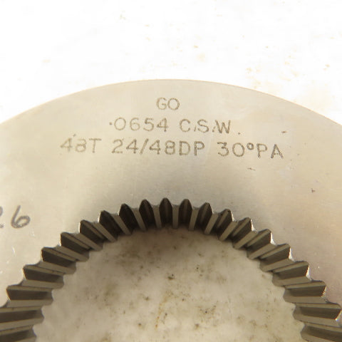 Western Spline 48T 24/48 DP 30°PA GO Ring Gauge .0654 CSW