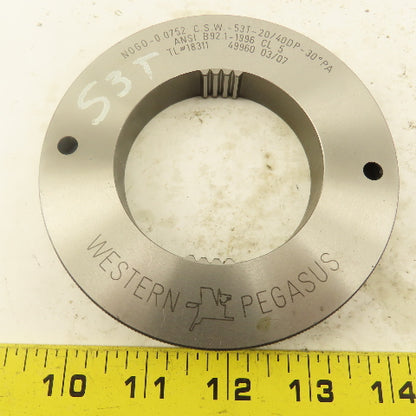 Western Pegasus 53T 20/40DP 30°PA NO GO Ring Gauge 0.0755 CSW
