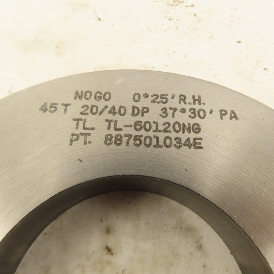 Eagle Spline 45T 20/40 DP 37°30'PA 0°25'RH NO GO Ring Gauge