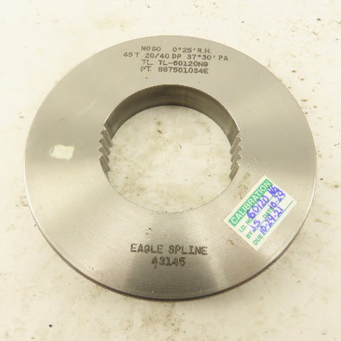 Eagle Spline 45T 20/40 DP 37°30'PA 0°25'RH NO GO Ring Gauge