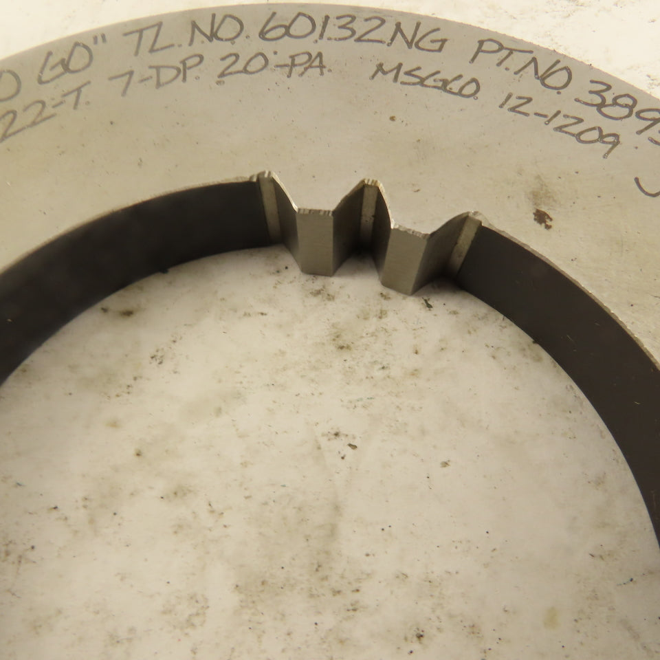 22T 7-DP 20°PS NO GO Spline Gear Ring Gauge
