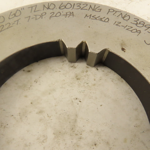 22T 7-DP 20°PS NO GO Spline Gear Ring Gauge