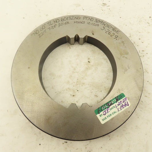 22T 7-DP 20°PS NO GO Spline Gear Ring Gauge