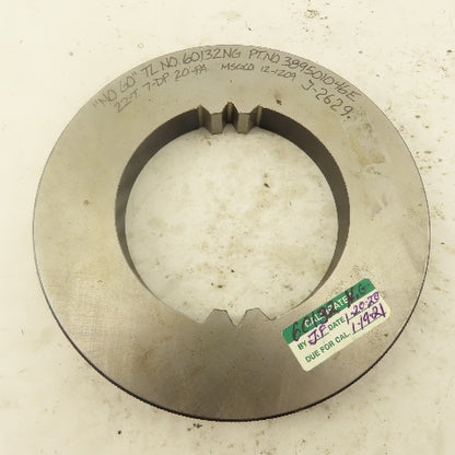 22T 7-DP 20°PS NO GO Spline Gear Ring Gauge