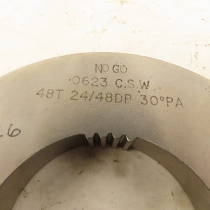 Western Spline 48T 24/48DP 30°PA NO GO Ring Gauge .0623CSW