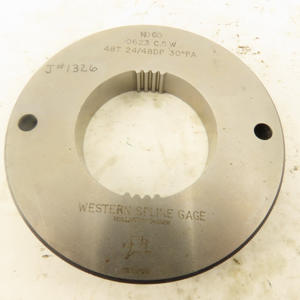 Western Spline 48T 24/48DP 30°PA NO GO Ring Gauge .0623CSW