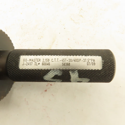 Western Pegasus 45T 20/40DP 37.5° Plug Master GO Gauge 2.159 CTT