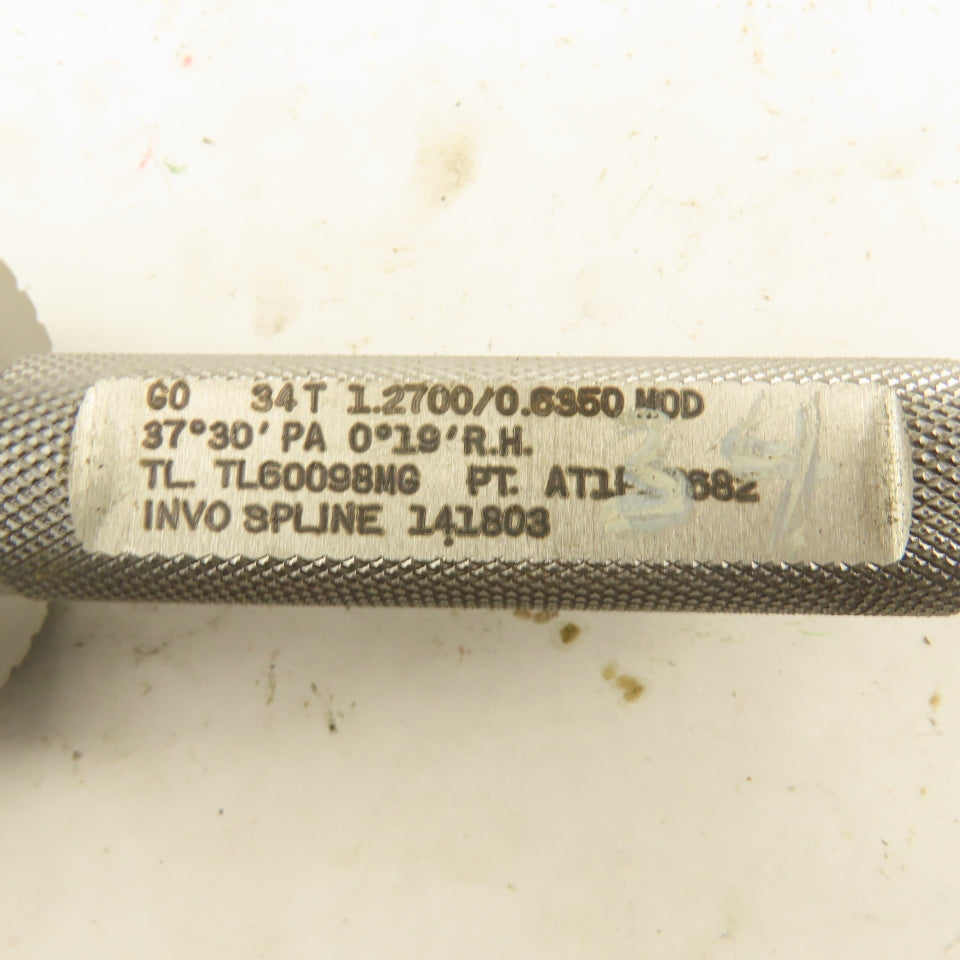 Invo Spline 34T 1.2700/0.6350 MOD 37°30'PA 0°19'RH Go Plug Gauge