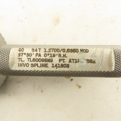 Invo Spline 34T 1.2700/0.6350 MOD 37°30'PA 0°19'RH Go Plug Gauge